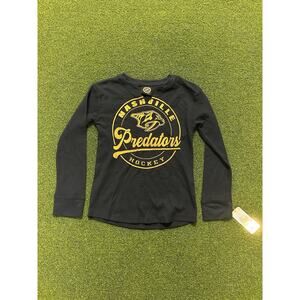 Youth Kids Unisex Navy Blue Waffle Shirt Nashville Predators NHL Hockey M 7/8